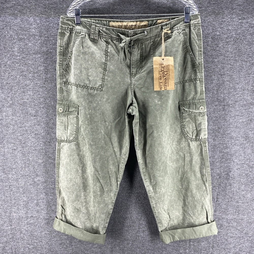 Nine‎ West Vintage Capri Pants 12 Cargo Relaxed Mid Rise Outdoor Hiking NEW